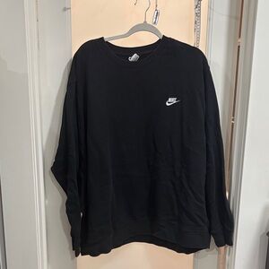 Nike Black Crewneck Sweatshirt with White Swoosh Logo